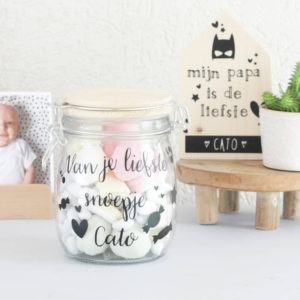 Vaderdagcadeau snoeppot zelfmalen