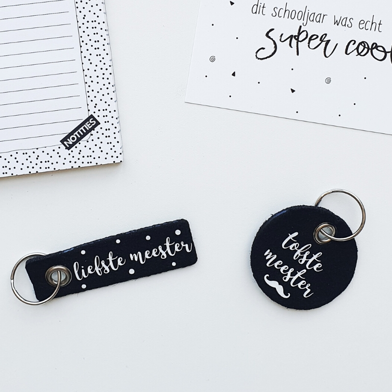 Sleutelhanger meester cadeautje