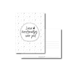 Kerstkaart lieve kerstgroetjes zwart wit