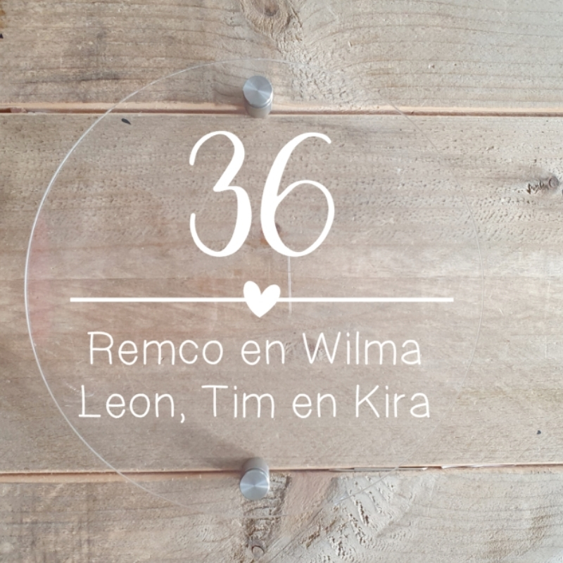 naambordje rond transparant