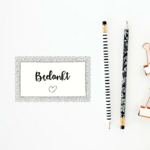 Klein kaartje om te bedanken