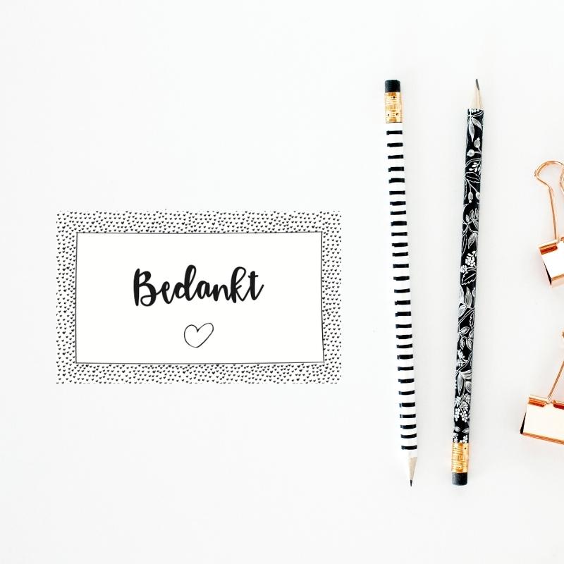 Klein kaartje om te bedanken