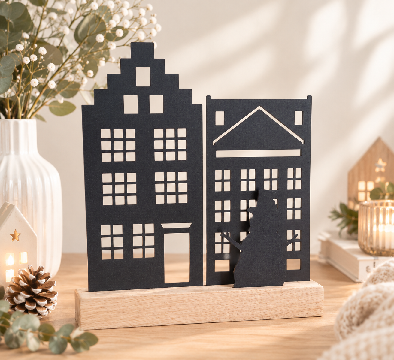 Houten huisjes set najaar